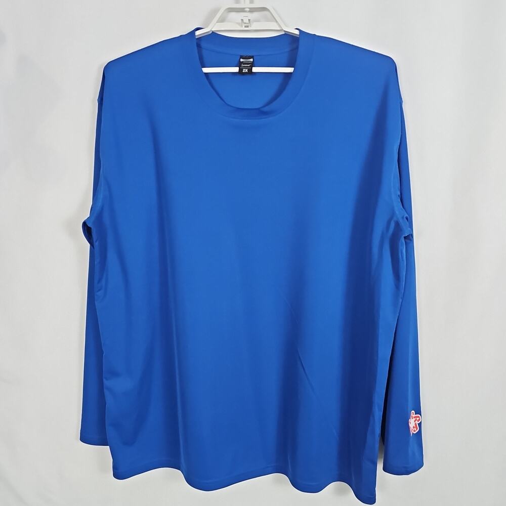Zorrel Syntrel Blue Long Sleeve Performance Tee Shirt Mens Size 2X Polyester
